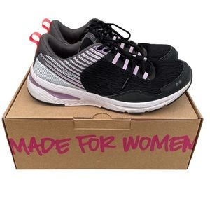 RYKA Women’s 9M Balance Walking Shoes Memory Foam insoles Black Pink White
